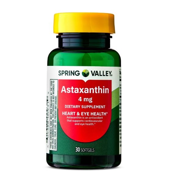 سافت ژل آنتی اکسیدان سلامت بدن آستاگزانتین اسپرینگ ولی Spring Valley Astaxanthin 4mg (30 عددی)
