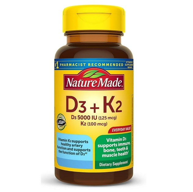 سافت ژل ویتامین NatureMade K2+D3 نیچرمید (60 عددی)