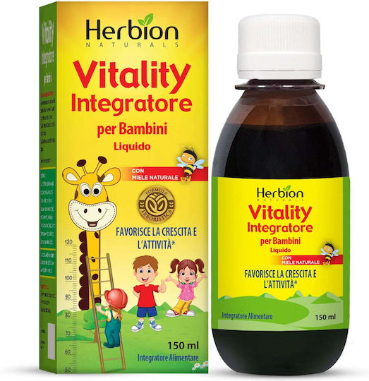 شربت مولتی ویتامین رشد قد و افزایش اشتها کودک همراه با عسل طبیعی Herbion Vitality Supplement For Children (150 میل)