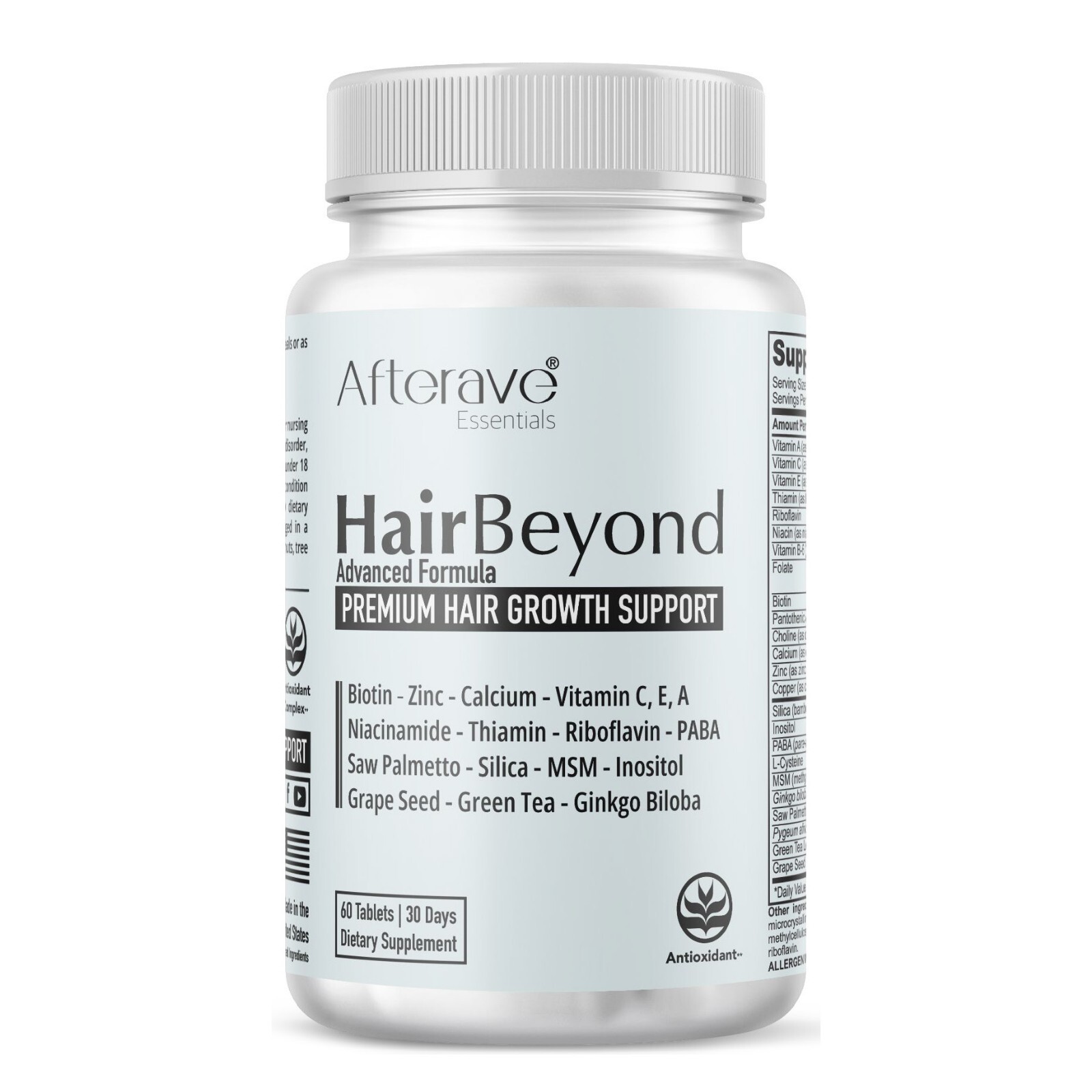 قرص تقویت مو Hair Beyond افترایو 60 عددی رشد مو و کاهش ریزش