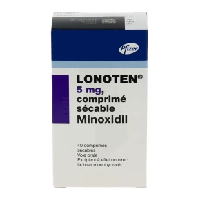قرص ماینوکسیدیل Pfizer Lonoten Minoxidil 5mg فایزر (40 عددی)