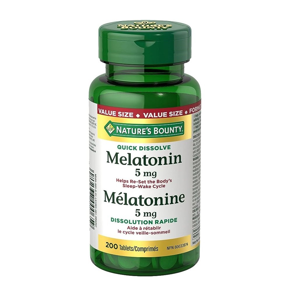 قرص ملاتونین Quick Dissolve 5mg نیچرز بونتی (200 عددی)