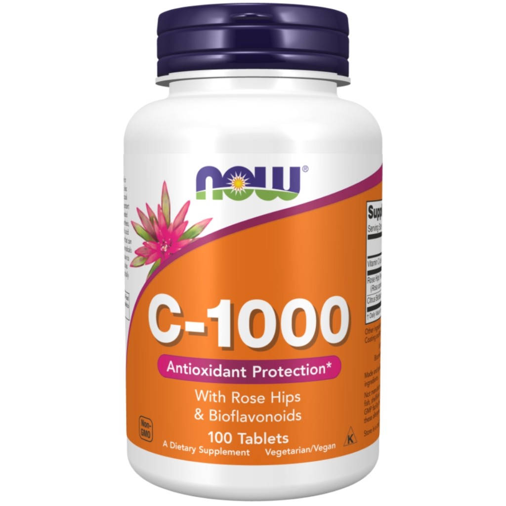 قرص ویتامین NOW Vitamin C 1000mg With Rose Hips (100 عددی)