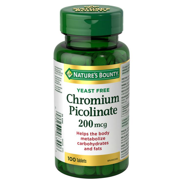 قرص کروم Chromium 200mcg نیچرز بونتی (100 عددی)