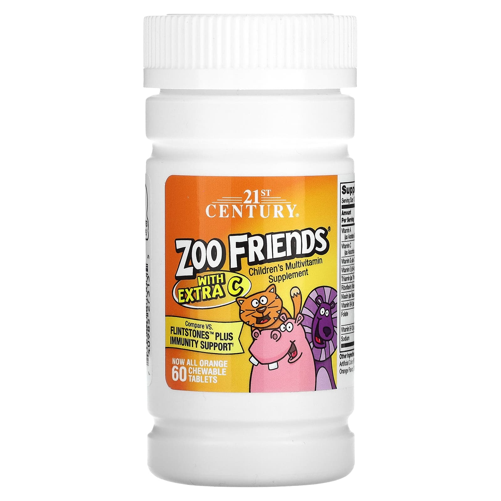 مولتیویتامین کودکان ۲۱ سنتری مدل Zoo Friends با ویتامین C اضافه (۶۰ عدد جویدنی)