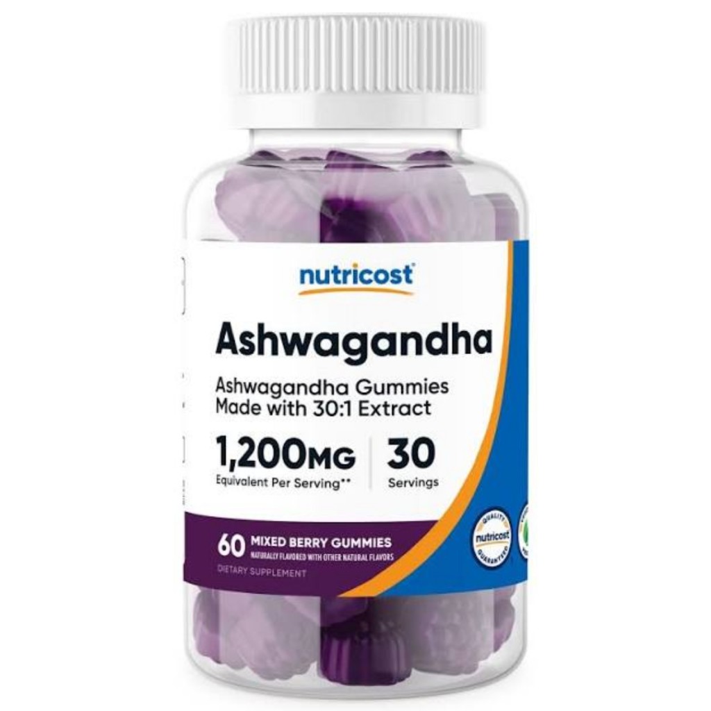 پاستیل طعم دار عصاره آشواگاندا نوتریکاست Nutricost Ashwagandha Extract Gummies 1200mg (60 عددی)