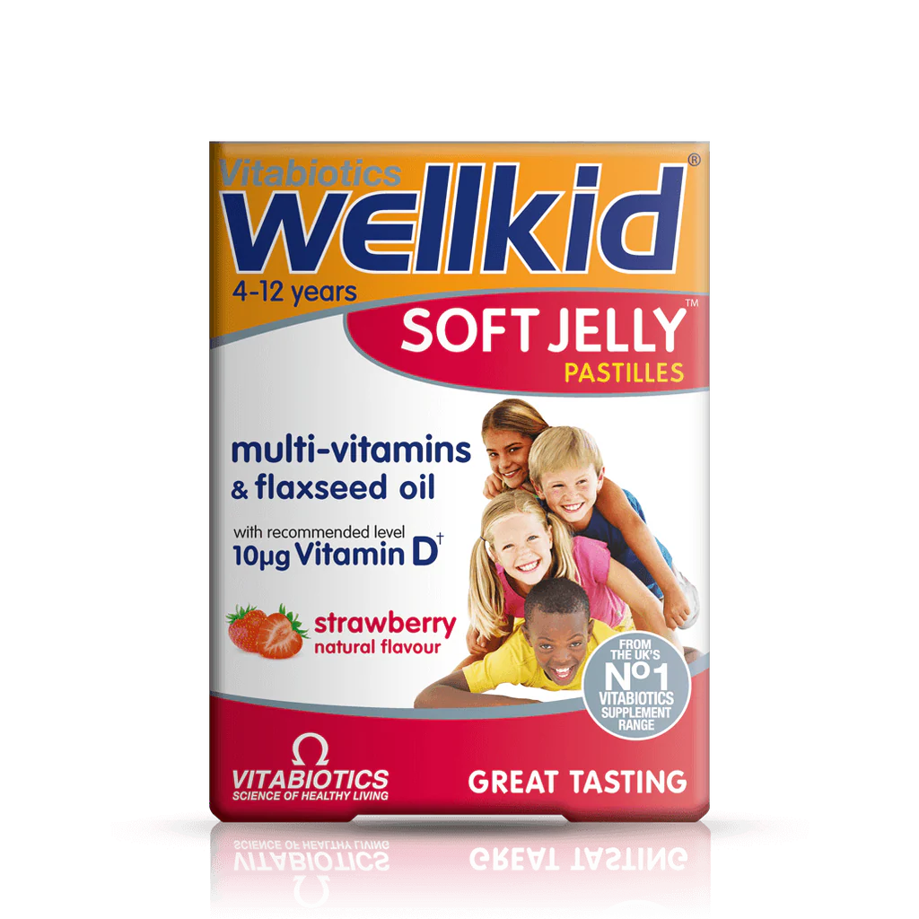 پاستیل مولتی ویتامین کودک Wellkid Soft Jelly Pastilles ویتابیوتیکس (30 عددی)