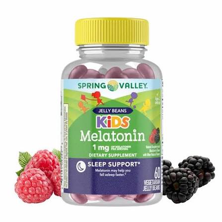 پاستیل گیاهی ملاتونین کودک اسپرینگ ولی Spring Valley Melatonin Kids Vegetarian Gummies 1mg (60 عددی)