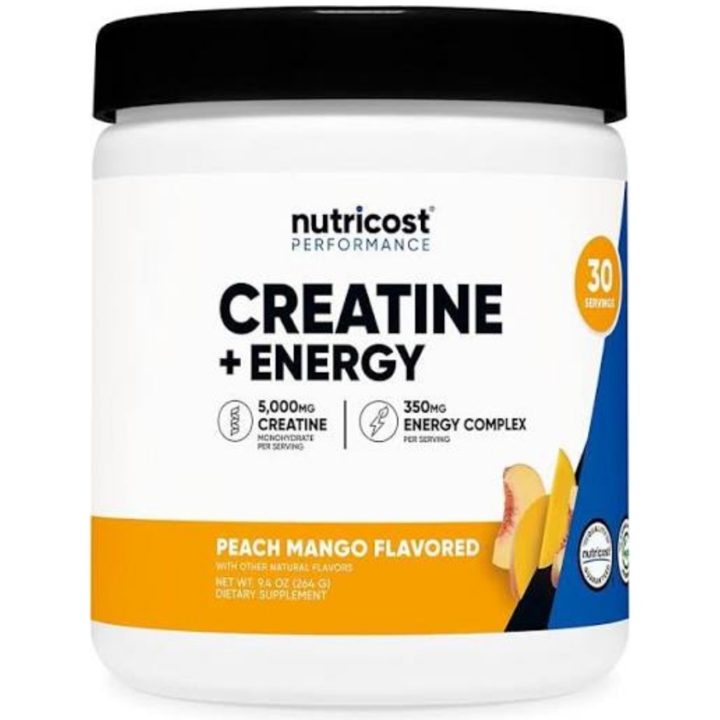 پودر کراتین + انرژی نوتریکاست Nutricost Creatine + Energy Powder 5000mg (252 گرمی)