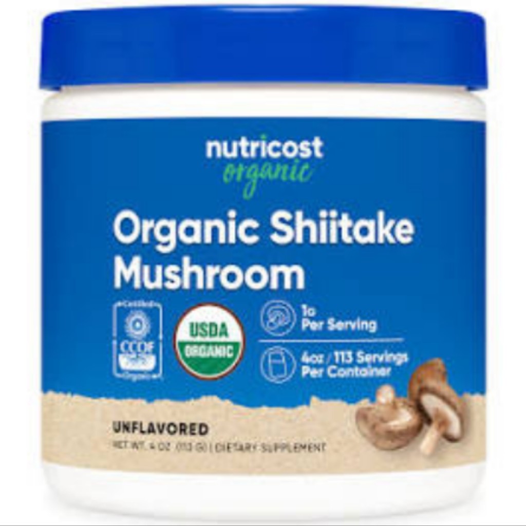 پودر گیاهی قارچ تقویت سیستم ایمنی بدن شیتاکه نوتریکاست Nutricost Organic Shiitake Mushroom Powder (113 گرم)