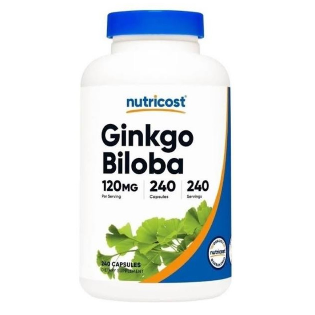 کپسول افزایش تمرکز جینکوبیلوبا نوتریکاست Nutricost Ginkgo Biloba 120mg (240 عددی)