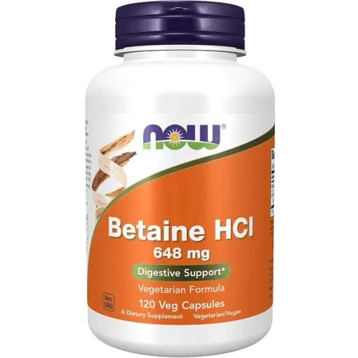 کپسول بهبود عملکرد گوارش بتائین NOW Foods Betaine HCL (120 عددی)