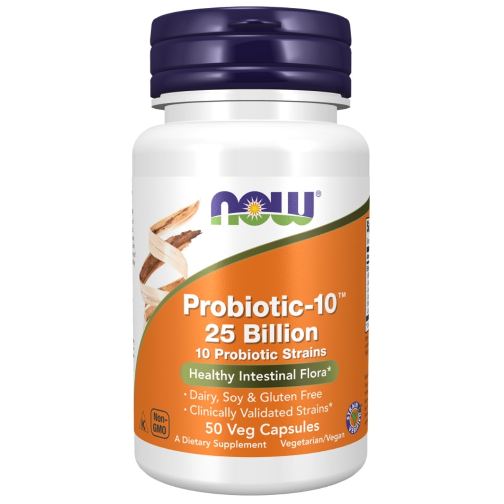 کپسول بهبود گوارش پروبیوتیک 25 میلیارد NOW Foods Probiotic-10 25 Billion (50 عددی)