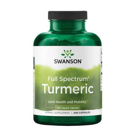 کپسول زردچوبه با طیف کامل Swanson Full Spectrum Turmeric 720mg سوانسون (240 عددی)