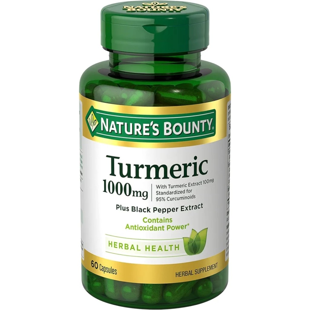 کپسول زردچوبه Nature's bounty Turmeric Curcumin 1000mg نیچرز بونتی (60 عددی)