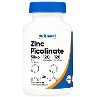 کپسول زینک پیکولینات نوتریکاست Nutricost Zinc Picolinate 50mg (120 عددی)