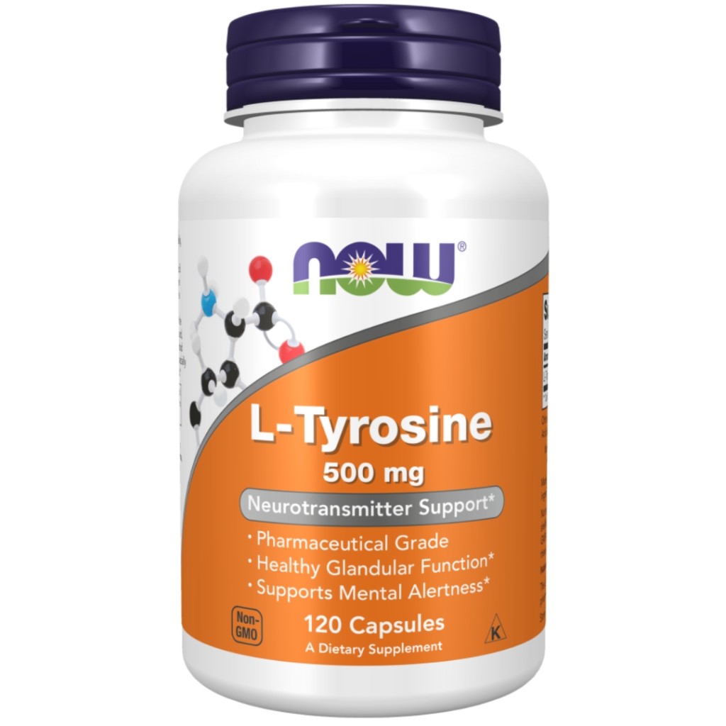 کپسول ضد استرس ال-تیروزین NOW L-Tyrosine 500mg (120 عددی)