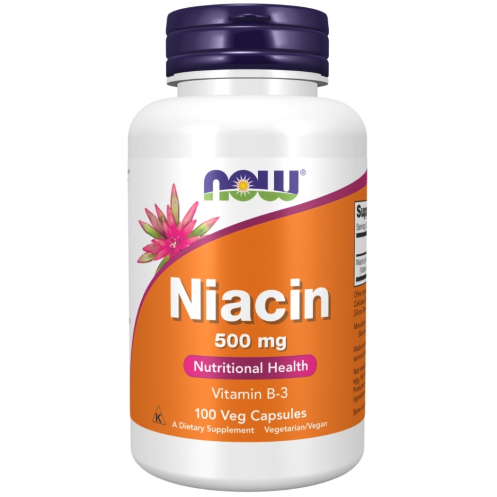 کپسول ویتامین نیاسین NOW Niacin B3 500mg (100 عددی)